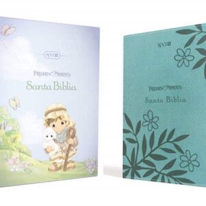 Biblia NVI Precious Moments - piel Aqua