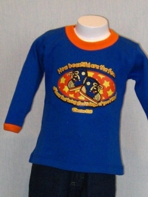 Remera Zapatilla ML - Azul y Naranja