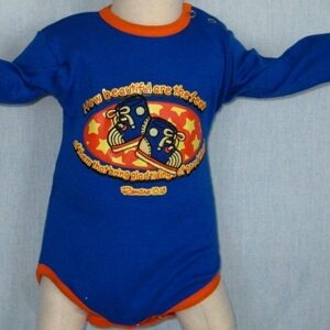 Body ML + Babero Zapatilla - Azul y Naranja