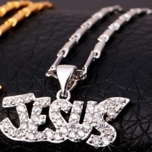 Collar Jesus con Brillantes - Plata