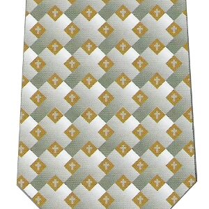 Corbata Cruces en diagonal - Dorado y Verde