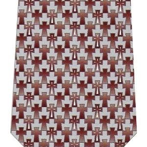 Corbata Cruces - Bordo y Plata